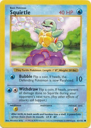 Squirtle - 63/102 - Common - Shadowless available at 401 Games Canada