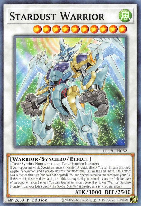 Stardust Warrior - LED8-EN052 - Common - 1st Edition available at 401 Games Canada