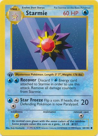 Starmie - 64/102 - Common - 1st Edition available at 401 Games Canada