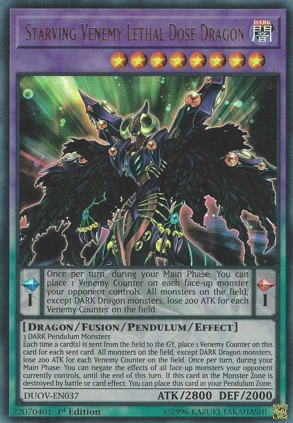 Starving Venemy Lethal Dose Dragon - DUOV-EN037 - Ultra Rare - 1st Edition available at 401 Games Canada