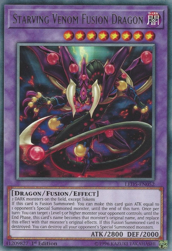 Starving Venom Fusion Dragon - LED5-EN052 - Rare - 1st Edition available at 401 Games Canada