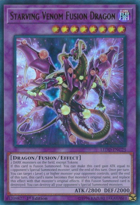 Starving Venom Fusion Dragon - LEDD-ENC25 - Ultra Rare - 1st Edition available at 401 Games Canada