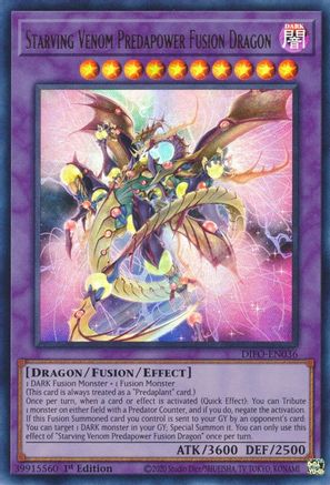 Starving Venom Predapower Fusion Dragon - DIFO-EN036 - Ultra Rare - 1st Edition available at 401 Games Canada