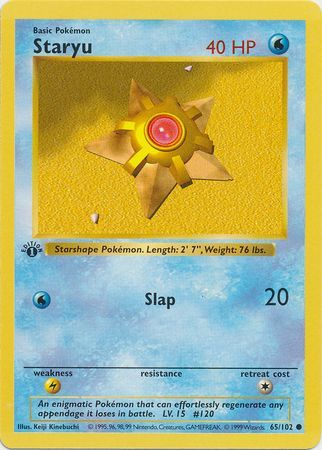 Staryu - 65/102 - Common - 1st Edition available at 401 Games Canada