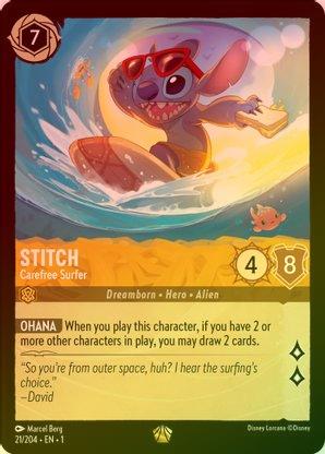 Stitch (Carefree Surfer) - 21/204 - Legendary (Foil) available at 401 Games Canada