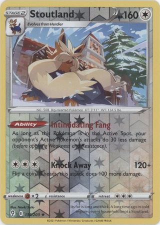 Stoutland - 135/203 - Rare - Reverse Holo available at 401 Games Canada
