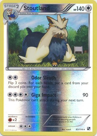 Stoutland - 83/114 - Rare - Reverse Holo available at 401 Games Canada