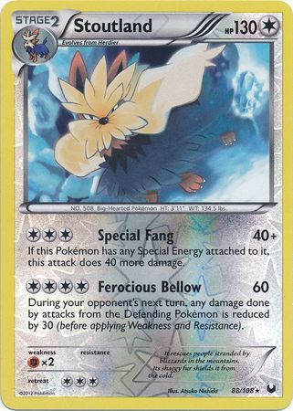 Stoutland - 88/108 - Rare - Reverse Holo available at 401 Games Canada