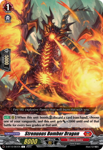 Strenuous Bomber Dragon - D-BT10/061 - Common available at 401 Games Canada