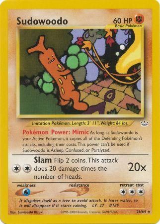 Sudowoodo - 26/64 - Rare - Unlimited available at 401 Games Canada