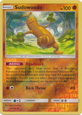Sudowoodo - 66/145 - Uncommon - Reverse Holo available at 401 Games Canada
