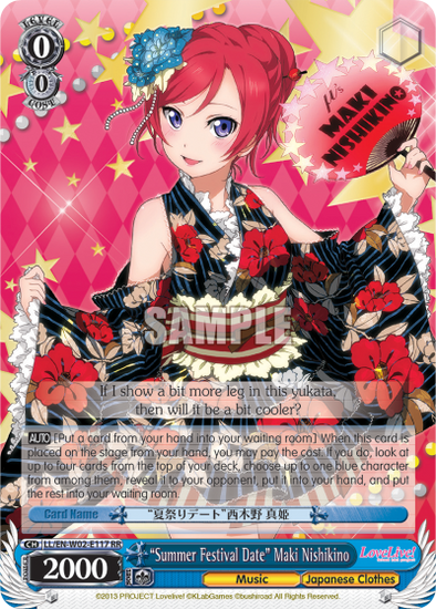 "Summer Festival Date" Maki Nishikino - LL/EN-W02-E117 - Double Rare available at 401 Games Canada