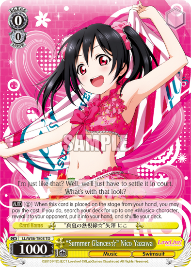 "Summer Glances" Nico Yazawa - LL/W36-TE03 - Trial Deck available at 401 Games Canada