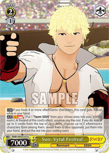 Sun: Vytal Festival - RWBY/WX03-E015 - Common available at 401 Games Canada