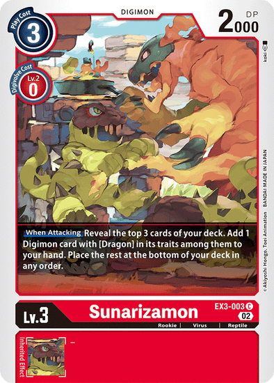 Sunarizamon - EX3-003 - Common available at 401 Games Canada