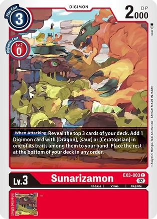 Sunarizamon (Revision Pack) - EX3-003 - Common available at 401 Games Canada