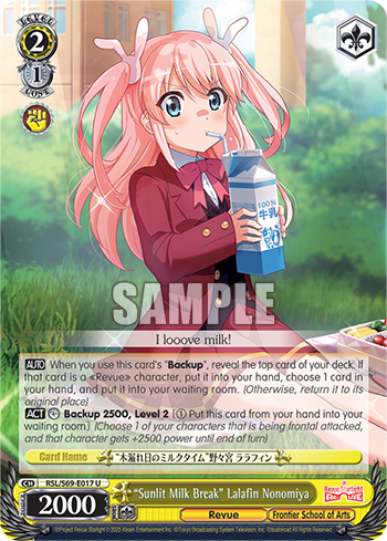 "Sunlit Milk Break" Lalafin Nonomiya - RSL/S69-E017 - Uncommon available at 401 Games Canada