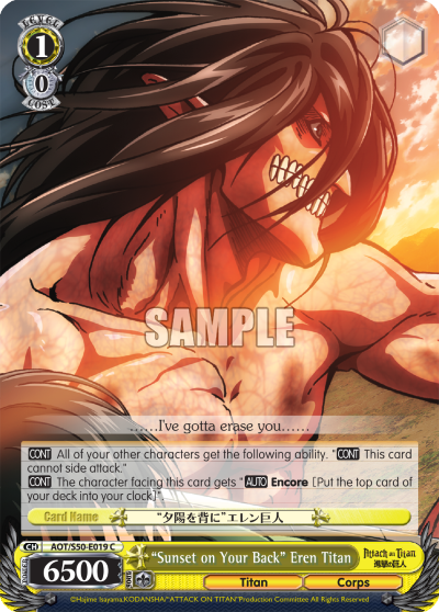 "Sunset on Your Back" Eren Titan - AOT/S50-E019 - Common available at 401 Games Canada