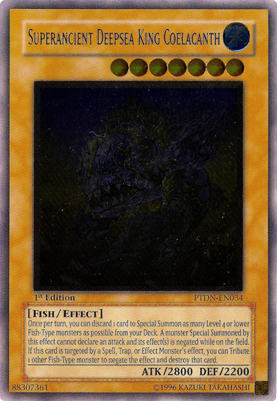Superancient Deepsea King Coelacanth - PTDN-EN034 - Ultimate Rare - 1st Edition available at 401 Games Canada