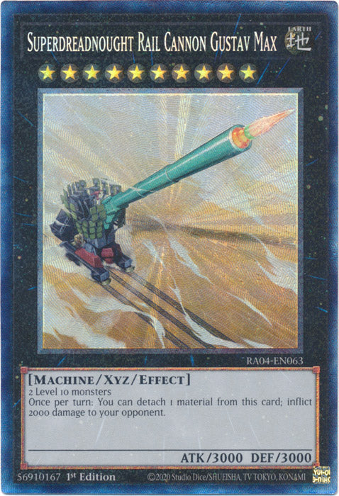Superdreadnought Rail Cannon Gustav Max (PCR) - RA04-EN063 - Prismatic Collector's Rare - 1st Edition