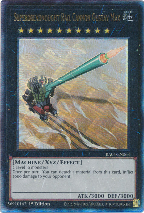 Superdreadnought Rail Cannon Gustav Max (PUR) - RA04-EN063 - Prismatic Ultimate Rare - 1st Edition