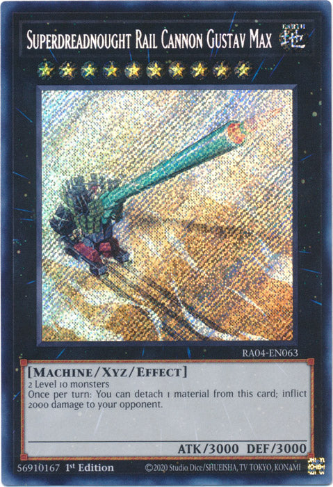 Superdreadnought Rail Cannon Gustav Max (Secret Rare) - RA04-EN063 - Secret Rare - 1st Edition