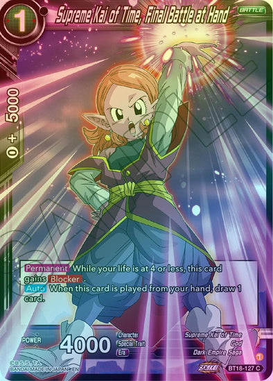 Supreme Kai of Time, Final Battle at Hand - BT18-127 - Common (Foil) available at 401 Games Canada