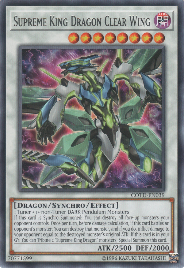 Supreme King Dragon Clear Wing - COTD-EN039 - Rare - Unlimited available at 401 Games Canada