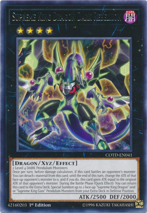 Supreme King Dragon Dark Rebellion - COTD-EN041 - Rare - 1st Edition available at 401 Games Canada