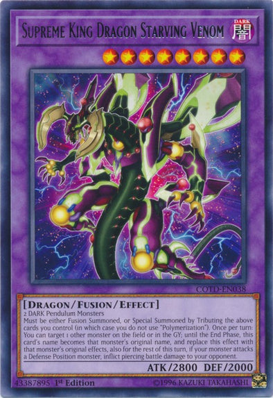 Supreme King Dragon Starving Venom - COTD-EN038 - Rare - 1st Edition available at 401 Games Canada