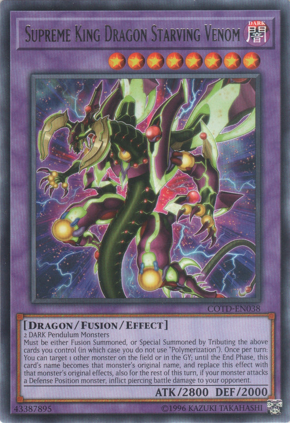 Supreme King Dragon Starving Venom - COTD-EN038 - Rare - Unlimited available at 401 Games Canada