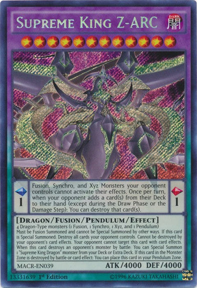 Supreme King Z-ARC - MACR-EN039 - Secret Rare - 1st Edition available at 401 Games Canada