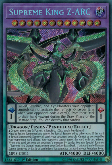 Supreme King Z-ARC - MP18-EN011 - Secret Rare - 1st Edition available at 401 Games Canada