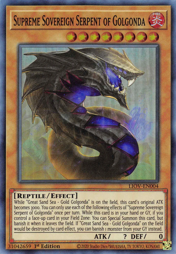 Supreme Sovereign Serpent of Golgonda - LIOV-EN004 - Super Rare - 1st Edition available at 401 Games Canada
