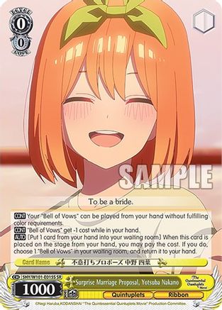 Surprise Marriage Proposal, Yotsuba Nakano (SR) - 5HY/W101-E015S - Super Rare available at 401 Games Canada