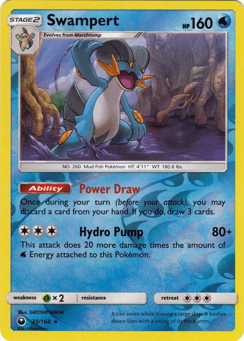 Swampert - 35/168 - Rare - Reverse Holo available at 401 Games Canada