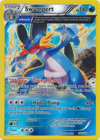 Swampert - 36/160 - Holo Rare - Reverse Holo available at 401 Games Canada