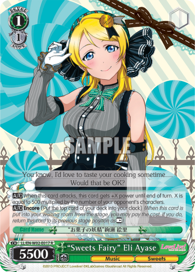 "Sweets Fairy" Eli Ayase - LL/EN-W02-E017 - Rare available at 401 Games Canada