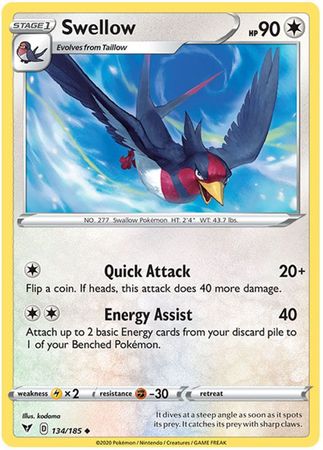 Swellow - 134/185 - Uncommon available at 401 Games Canada