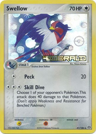 Swellow - 41/106 - Uncommon - Reverse Holo available at 401 Games Canada