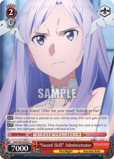 "Sword Skill" Administrator - SAO/S65-E059 - Uncommon available at 401 Games Canada