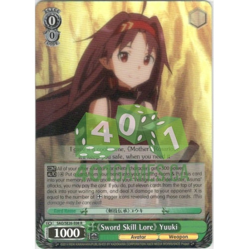 "Sword Skill Lore" Yuuki (Foil) available at 401 Games Canada