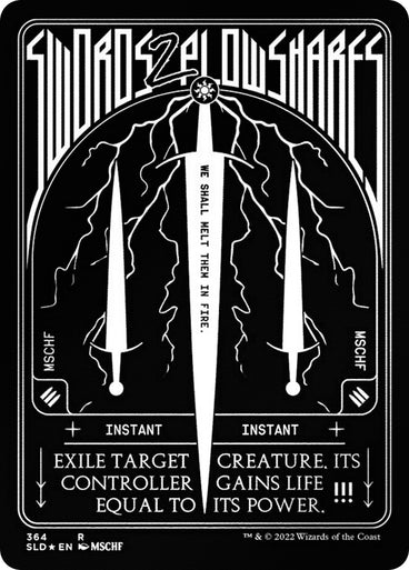 401 Games Canada - Swords to Plowshares - MSCHF Secret Lair (Etched) 401 Games Canada - Swords to Plowshares - MSCHF Secret Lair (Etched)