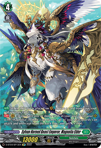 Sylvan Horned Beast Emperor, Magnolia Elder - D-BT04/SP13 - SP available at 401 Games Canada