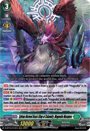 Sylvan Horned Beast King of Calamity, Magnolia Masques - D-BT12/013EN - Triple Rare available at 401 Games Canada