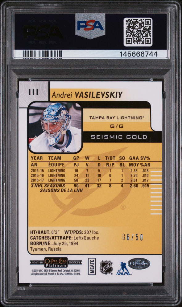 ANDREI VASILEVSKIY (111) - O-PEE-CHEE PLATINUM - SEISMIC GOLD - GEM MT 10