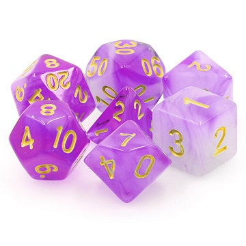 TMG - 7 Piece Dargon's Dice - Amethyst Dream (Purple Haze Translucent) available at 401 Games Canada