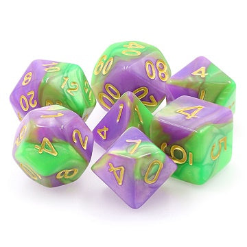 TMG - 7 Piece Dargon's Dice - Hidden Vale (Purple/Green Fusion) available at 401 Games Canada