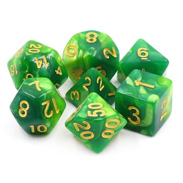 TMG - 7 Piece Dargon's Dice - Lich's Aura (Green Fusion) available at 401 Games Canada