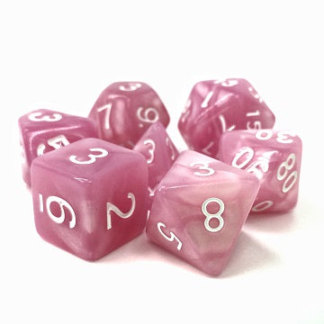 TMG - 7 Piece Dargon's Dice - Poison Petals (Pink Pearl Opaque) available at 401 Games Canada